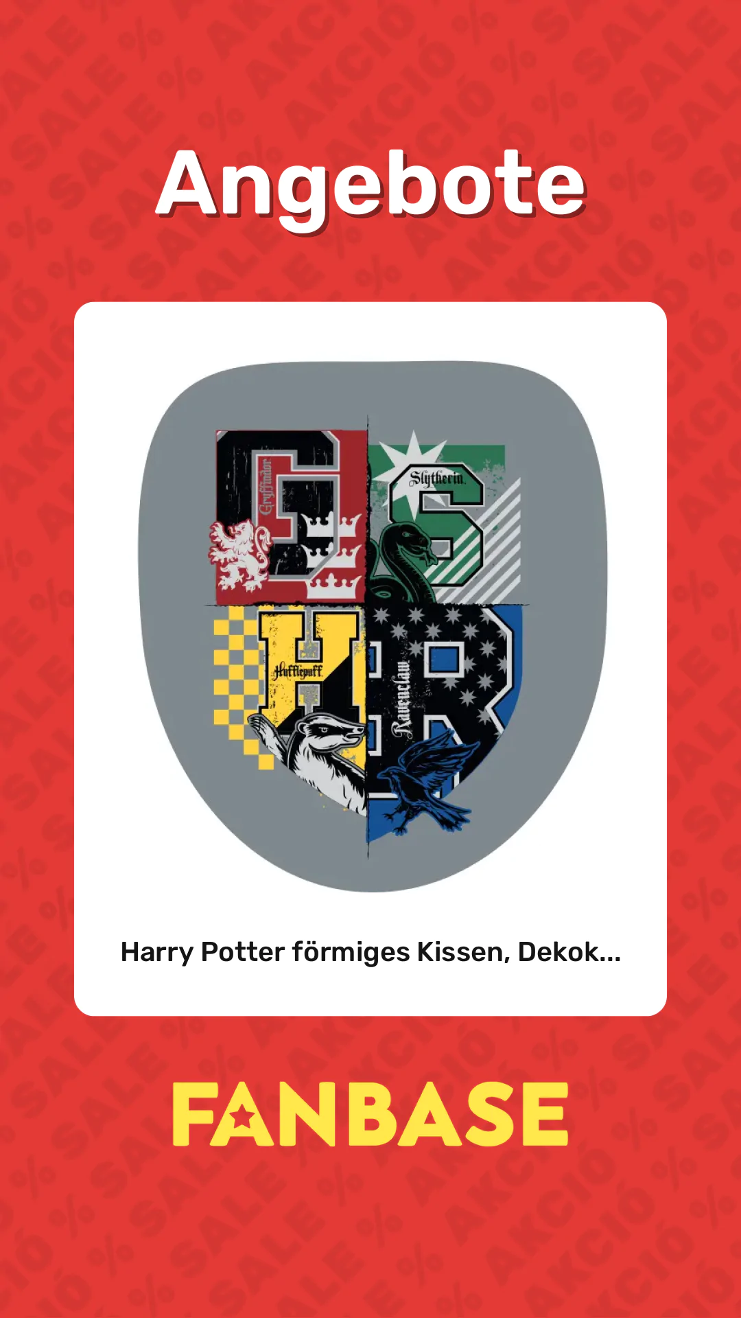 Angebote: Harry Potter förmiges Kissen, Dekok...