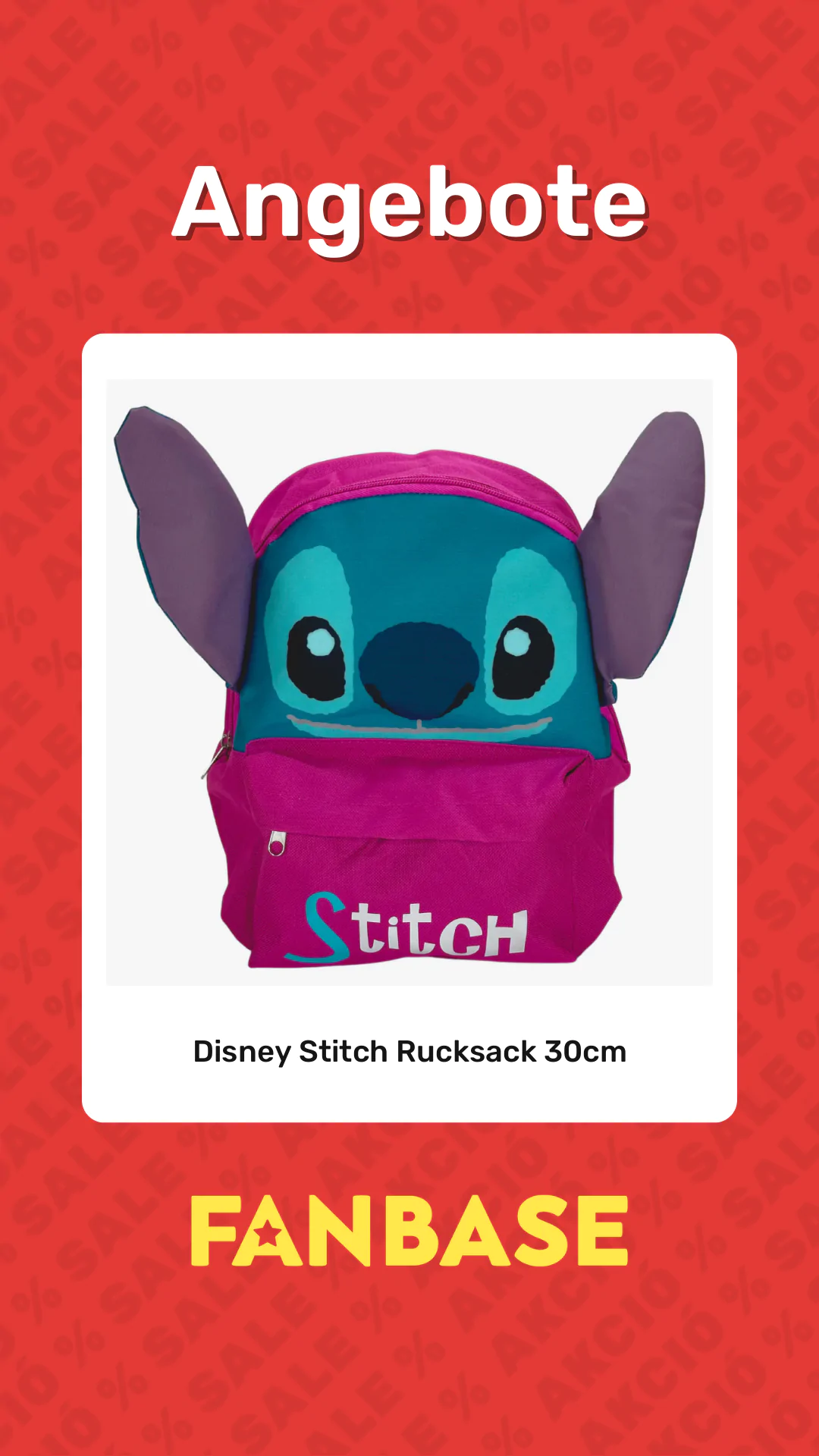 Angebote: Disney Stitch Rucksack 30cm