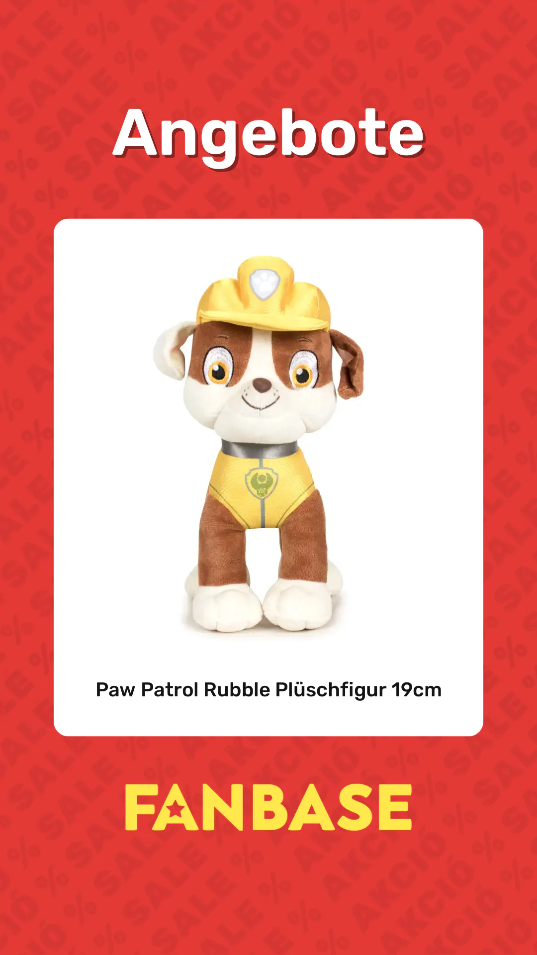 Angebote: Paw Patrol Rubble Plüschfigur 19cm