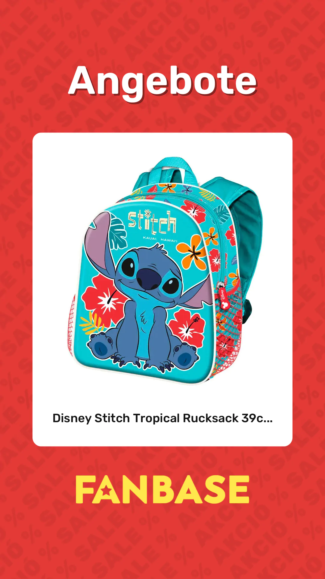 Angebote: Disney Stitch Tropical Rucksack 39c...