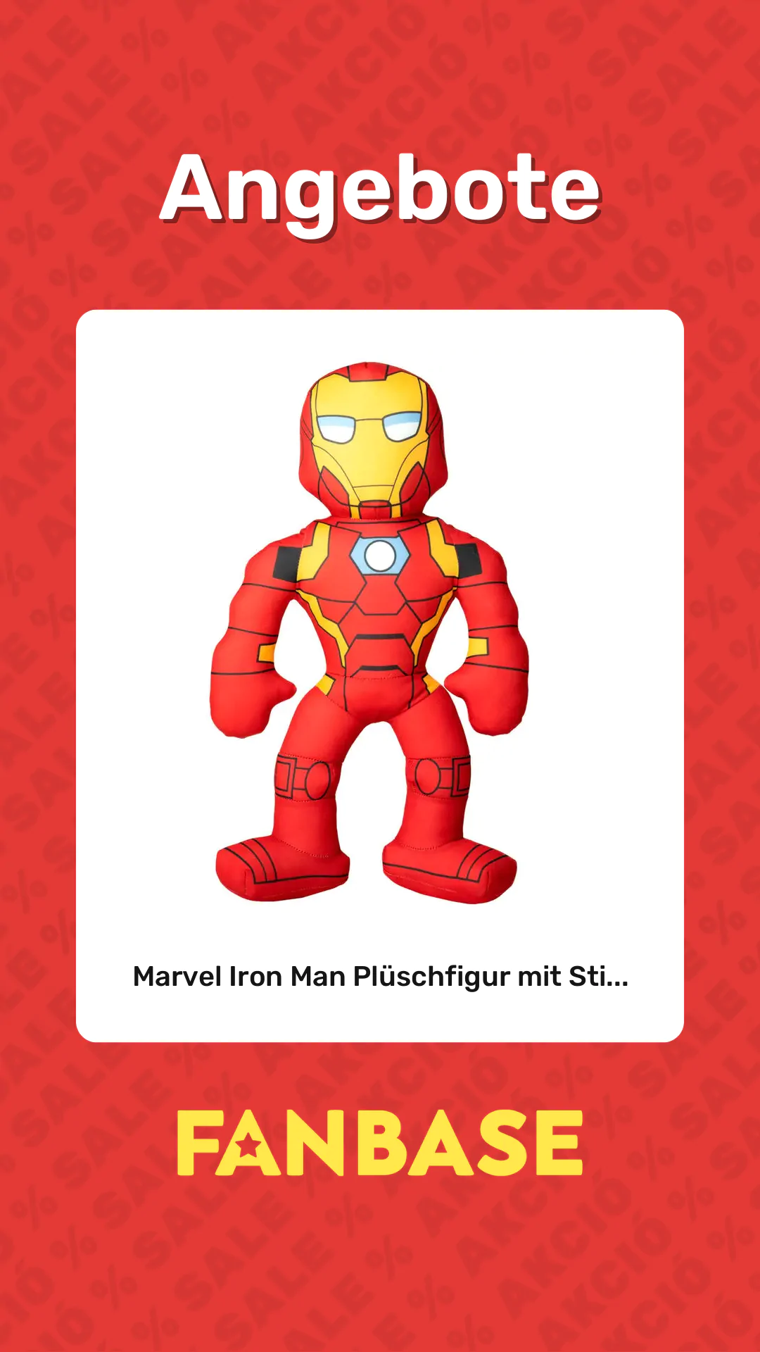 Angebote: Marvel Iron Man Plüschfigur mit Sti...