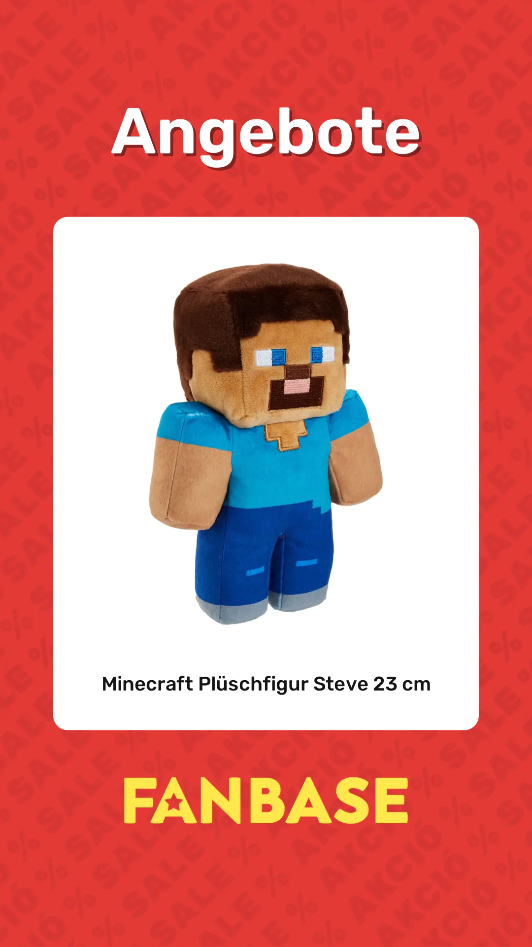 Angebote: Minecraft Plüschfigur Steve 23 cm