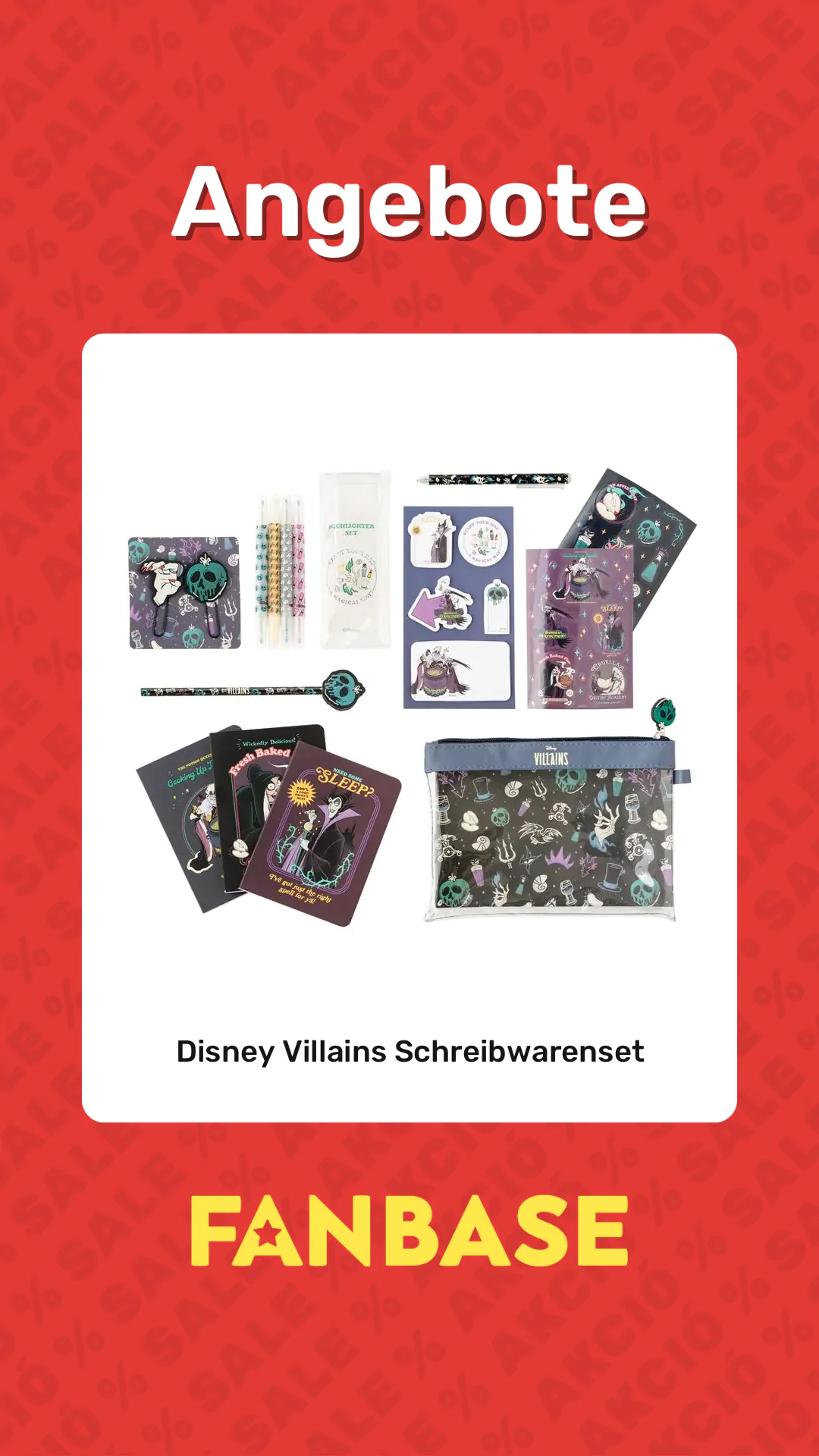 Angebote: Disney Villains Schreibwarenset