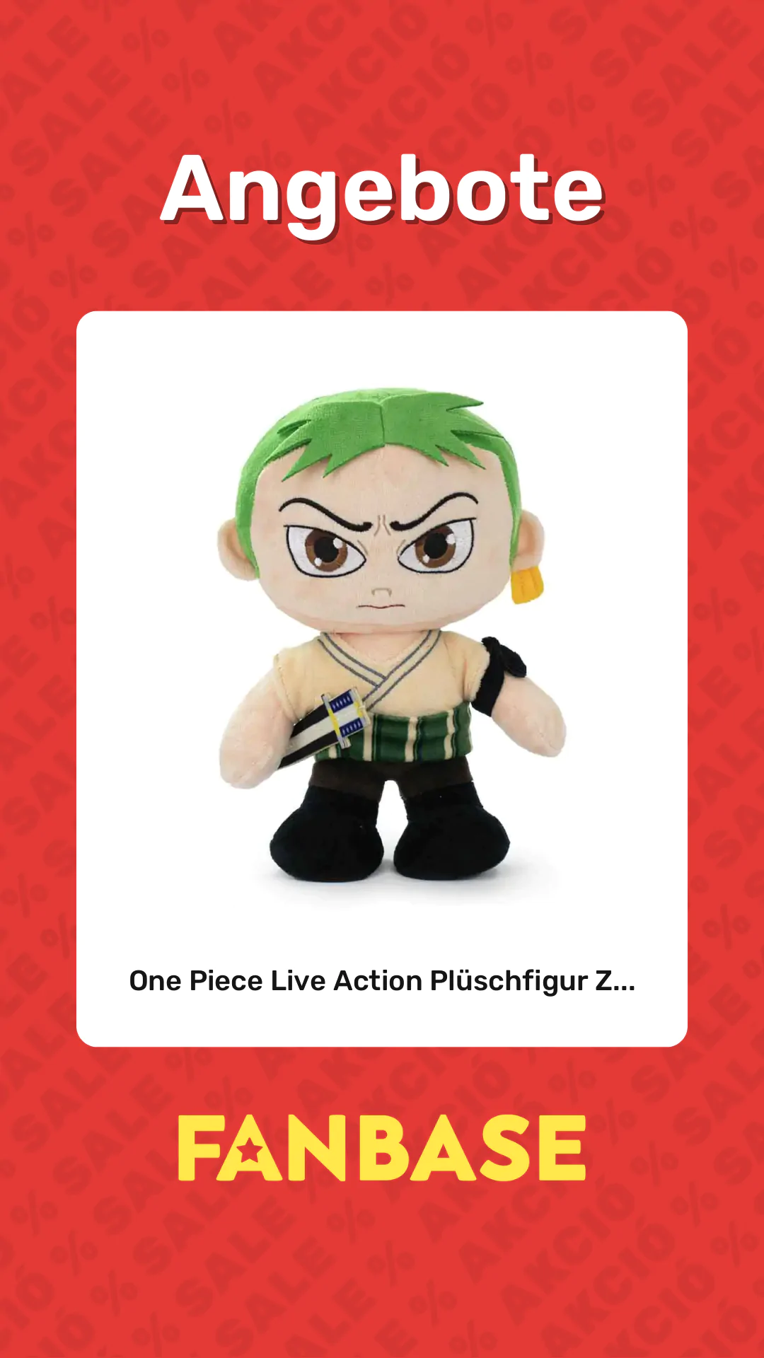 Angebote: One Piece Live Action Plüschfigur Z...