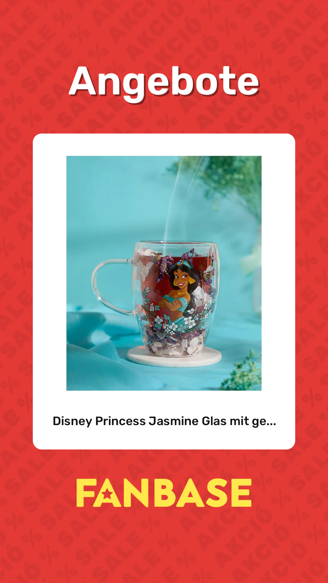 Angebote: Disney Princess Jasmine Glas mit ge...