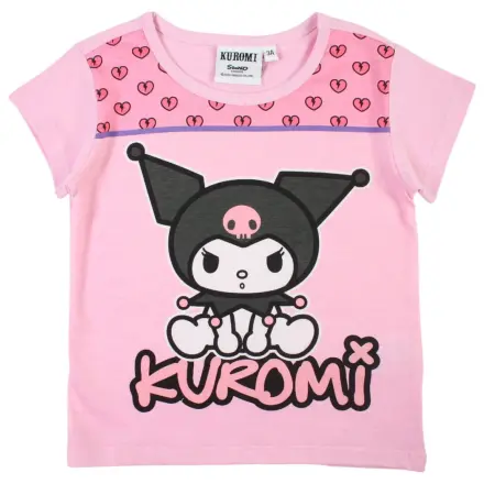 Hello Kitty Kuromi Hellrosa Kinder Kurzarm T-Shirt Oberteil Produktfoto