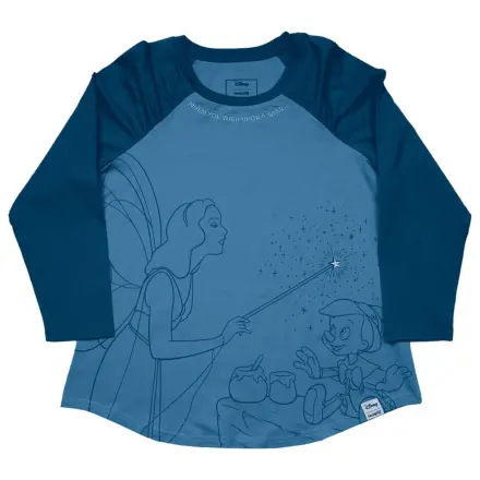 Pinocchio by Loungefly Tee T-Shirt Unisex Blue Fairy geraffter Raglan Produktfoto