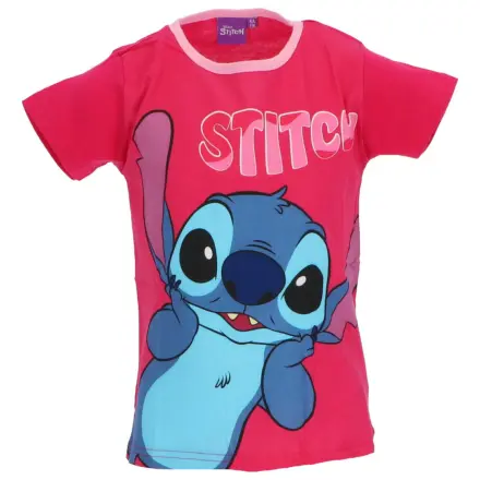 Stitch Surprised Pink Kinder Kurzarm-T-Shirt, Top Produktfoto