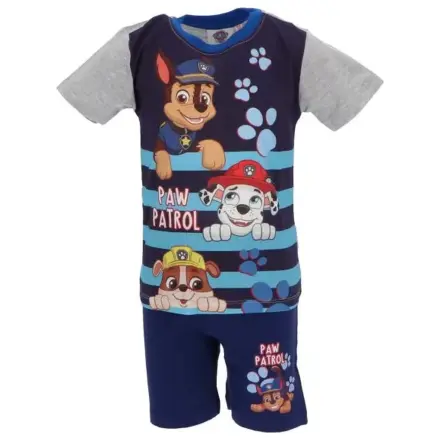 Paw Patrol Happy Stripes Grey kurze Kinder Pyjamas Produktfoto