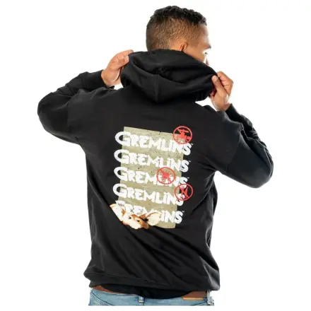 Gremlins Kapuzenpullover vorne-hinten mit Abreißetikett Produktfoto