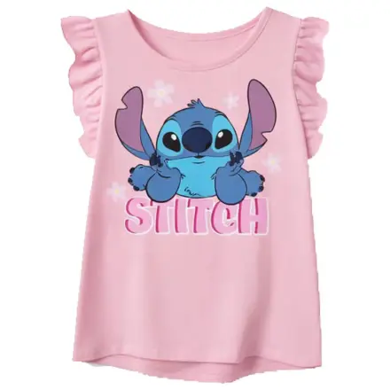 Stitch Tiny Smile Light Pink Kinder Kurzarm-T-Shirt Produktfoto