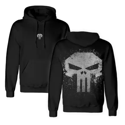 Punisher Hooded Sweater Totenkopf mit Metallic-Tinte termékfotója