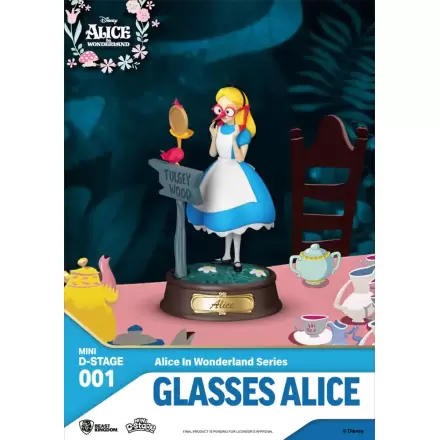 Alice im Wunderland Mini Diorama Stage PVC Statue Glasses Alice 10 cm termékfotója