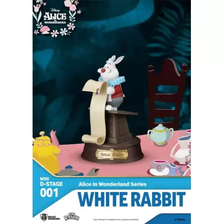 Alice im Wunderland Mini Diorama Stage PVC Statue White Rabbit 10 cm termékfotója