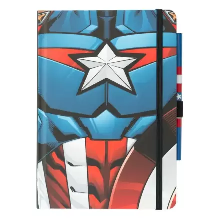 Marvel Captain America A5 Notizbuch und Projektorstift Produktfoto