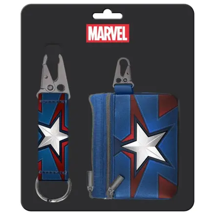 Marvel Captain America Schlüsselanhänger + Geldbörse Set Produktfoto