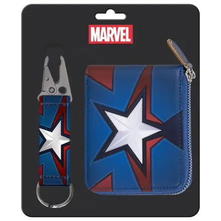 Marvel Captain America Schlüsselanhänger + Geldbörsen Set Produktfoto
