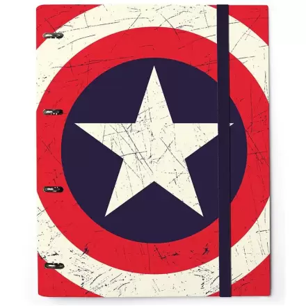 Captain America Marvel vier Ringordner mit Gummiband Produktfoto