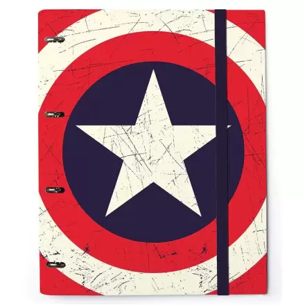 Captain America Marvel Vier Ringe Ordner mit Gummiband gefüllt Produktfoto