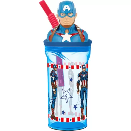 Marvel Captain America Glas mit 3D Figur 360ml Produktfoto