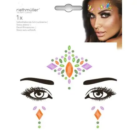 Gesicht Tattoo mit selbstklebenden Strasssteinen Produktfoto