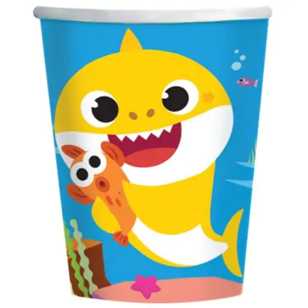 Baby Shark Papierbecher 8 Stück 250 ml Produktfoto