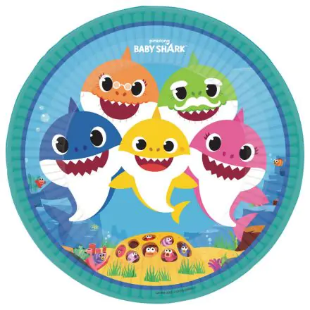 Baby Shark Pappteller 8 Stück 23 cm Produktfoto