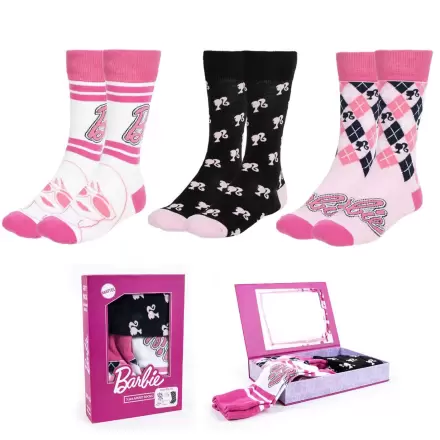 Barbie 3er Pack erwachsen Socken Produktfoto