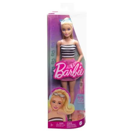 Barbie Fashionista Top Striped Pink Skirt Puppe termékfotója