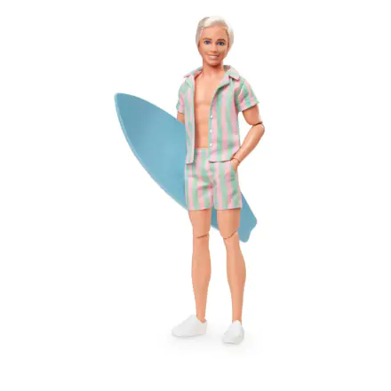 Barbie The Movie Puppe Ken Wearing Pastel Striped Beach Matching Set Produktfoto