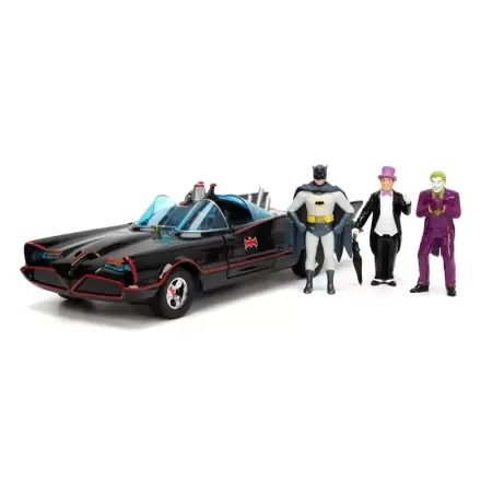 Batman Diecast Modell 1/24 5er Pack Classic TV Series Batman, Robin, Joker, Penguin & Batmobile Produktfoto