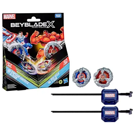 Beyblade X Captain America 4-70 Gigabyte & Red Hulk 1-80 Rot-Set Spiel Produktfoto