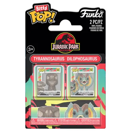 Bitty Funko POP Doppelpack 2 Figuren Jurassic Park Tyrannosaurus Fossil & Dilophosaurus Produktfoto