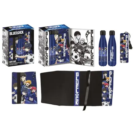Bluelock Stahlflasche, Sticker, Buchumschlag Geschenkset Blau Produktfoto