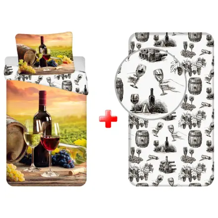 Wine Tasting Bettbezug und Spannbetttuch Set Produktfoto