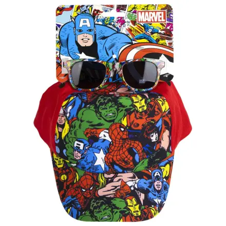 Avengers rote Sonnenbrille und Baseballkappe Set Produktfoto