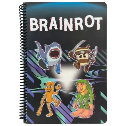Brainrot Dark B/5 liniertes Spiralnotizbuch, 70 Blätter Produktfoto