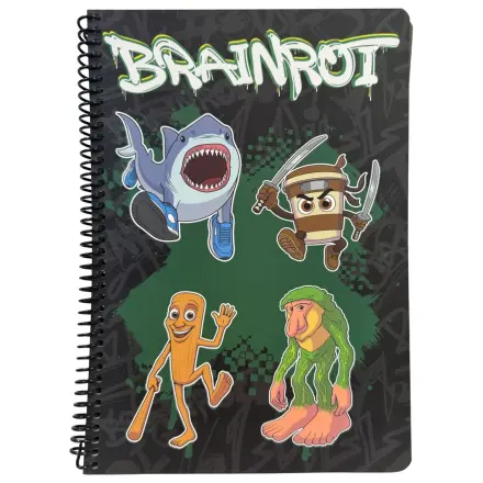 Brainrot Green B/5 liniertes Spiralnotizbuch, 70 Blatt Produktfoto