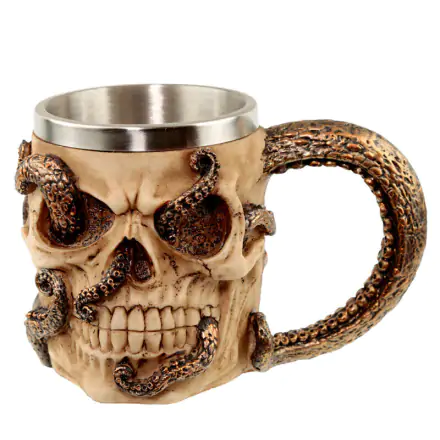Bronze Skull and Octopus Krug Produktfoto