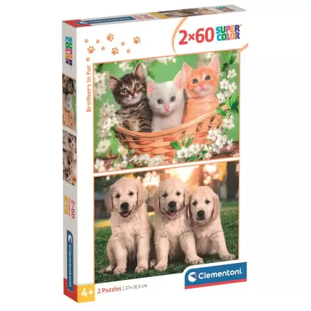 Brothers in Fur Puzzle 2x60St Produktfoto