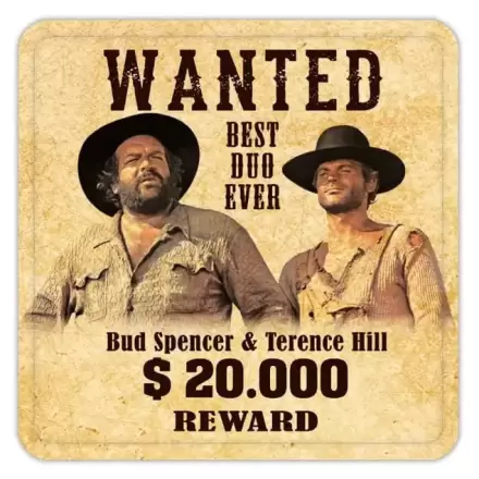 Bud Spencer & Terence Hill Untersetzer Wanted 10 x 10 cm Produktfoto