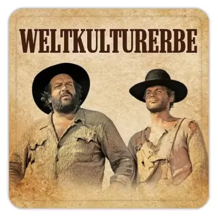 Bud Spencer & Terence Hill Tin Untersetzer Weltkulturerbe 10 x 10 cm Produktfoto