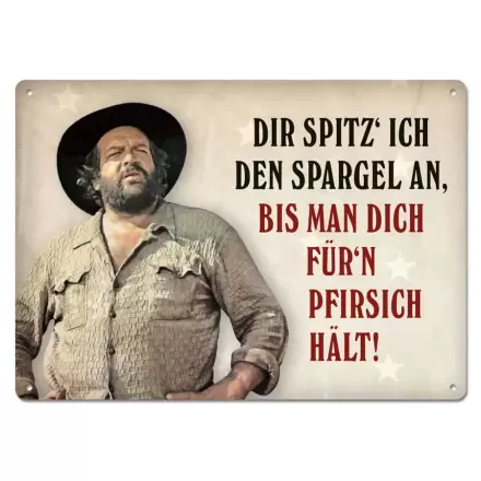 Bud Spencer Blechschild Dir spitz' ich den Spargel an,... 10 x 15 cm termékfotója