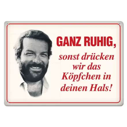 Bud Spencer Blechschild Ganz ruhig,sonst drücken wir das... 10 x 15 cm termékfotója