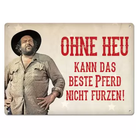 Bud Spencer Blechschild Ohne Heu kann das beste Pferd... 10 x 15 cm termékfotója