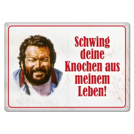 Bud Spencer Blechschild Schwing deine Knochen 10 x 15 cm Produktfoto