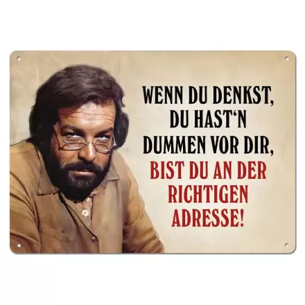 Bud Spencer Blechschild Wenn du denkst 10 x 15 cm Produktfoto