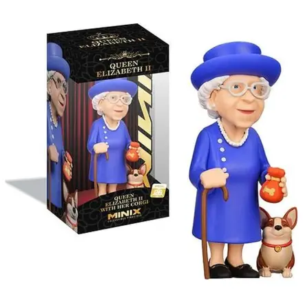Celebrity Queen Elizabeth II with her Corgi Figur Minix 12cm Produktfoto