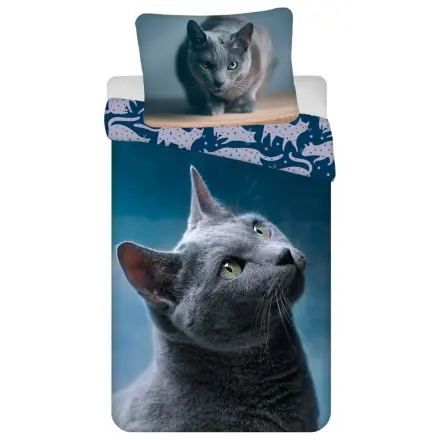 Katze Dunkles Bettbezug-Set 140×200 cm, 70×90 cm Produktfoto