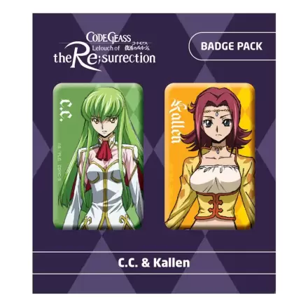Code Geass Lelouch of the Re:surrection Ansteck-Buttons Doppelpack C.C. & Kallen termékfotója